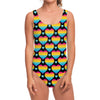 Rainbow LGBT Pride Heart Pattern Print One Piece Swimsuit