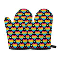 Rainbow LGBT Pride Heart Pattern Print Oven Mitts