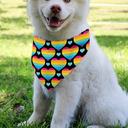 Rainbow LGBT Pride Heart Pattern Print Over The Collar Dog Bandana