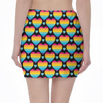 Rainbow LGBT Pride Heart Pattern Print Pencil Mini Skirt