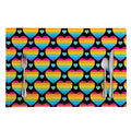 Rainbow LGBT Pride Heart Pattern Print Placemat