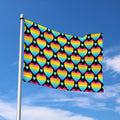 Rainbow LGBT Pride Heart Pattern Print Polyester Flag