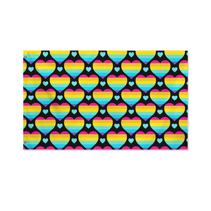 Rainbow LGBT Pride Heart Pattern Print Polyester Flag