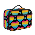 Rainbow LGBT Pride Heart Pattern Print Portable Lunch Bag