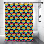 Rainbow LGBT Pride Heart Pattern Print Premium Shower Curtain