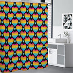 Rainbow LGBT Pride Heart Pattern Print Premium Shower Curtain