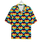 Rainbow LGBT Pride Heart Pattern Print Rayon Hawaiian Shirt