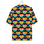 Rainbow LGBT Pride Heart Pattern Print Rayon Hawaiian Shirt