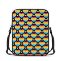 Rainbow LGBT Pride Heart Pattern Print Rectangular Crossbody Bag