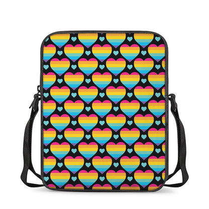 Rainbow LGBT Pride Heart Pattern Print Rectangular Crossbody Bag