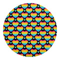 Rainbow LGBT Pride Heart Pattern Print Round Blanket