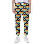 Rainbow LGBT Pride Heart Pattern Print Scuba Joggers