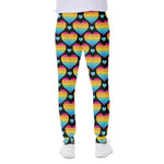 Rainbow LGBT Pride Heart Pattern Print Scuba Joggers