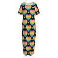 Rainbow LGBT Pride Heart Pattern Print Short Sleeve Long Nightdress