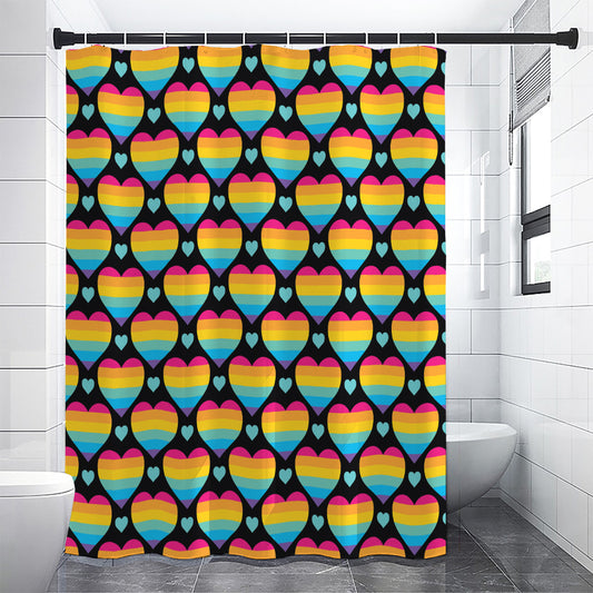 Rainbow LGBT Pride Heart Pattern Print Shower Curtain