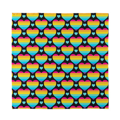 Rainbow LGBT Pride Heart Pattern Print Silk Bandana
