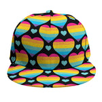 Rainbow LGBT Pride Heart Pattern Print Snapback Cap