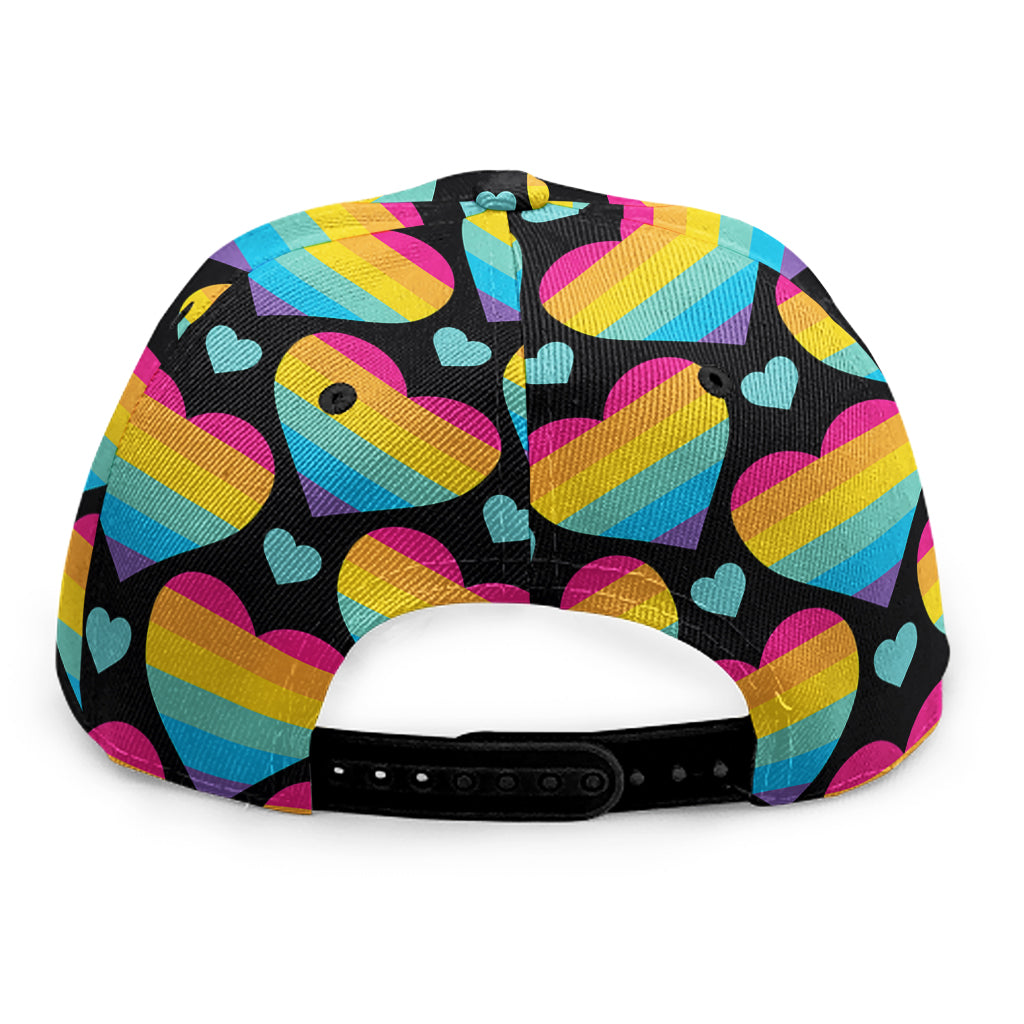 Rainbow LGBT Pride Heart Pattern Print Snapback Cap
