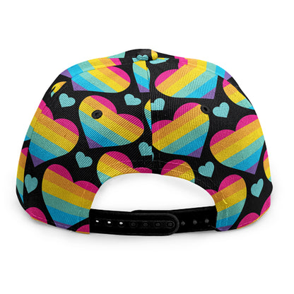 Rainbow LGBT Pride Heart Pattern Print Snapback Cap