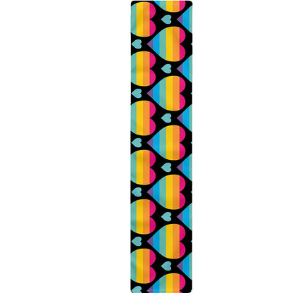 Rainbow LGBT Pride Heart Pattern Print Table Runner