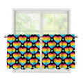 Rainbow LGBT Pride Heart Pattern Print Tier Curtains