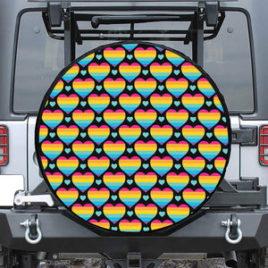 Rainbow LGBT Pride Heart Pattern Print Tire Cover