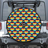 Rainbow LGBT Pride Heart Pattern Print Tire Cover With Camera Hole