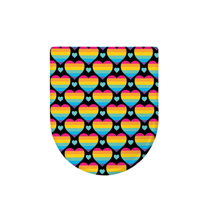 Rainbow LGBT Pride Heart Pattern Print Toilet Lid Cover