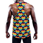 Rainbow LGBT Pride Heart Pattern Print Training Tank Top