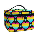 Rainbow LGBT Pride Heart Pattern Print Travel Makeup Bag