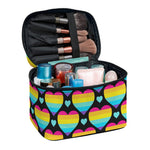 Rainbow LGBT Pride Heart Pattern Print Travel Makeup Bag