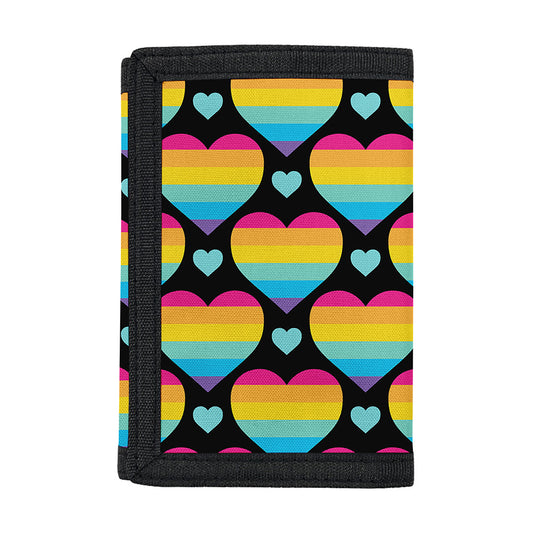 Rainbow LGBT Pride Heart Pattern Print Trifold Wallet