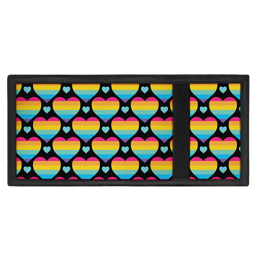 Rainbow LGBT Pride Heart Pattern Print Trifold Wallet