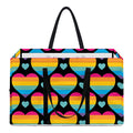 Rainbow LGBT Pride Heart Pattern Print Utility Tote Bag