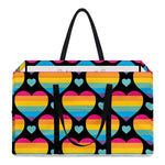 Rainbow LGBT Pride Heart Pattern Print Utility Tote Bag