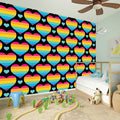 Rainbow LGBT Pride Heart Pattern Print Wall Sticker