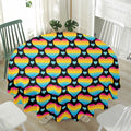 Rainbow LGBT Pride Heart Pattern Print Waterproof Round Tablecloth