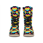 Rainbow LGBT Pride Heart Pattern Print Winter Boots