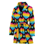 Rainbow LGBT Pride Heart Pattern Print Women's Bathrobe