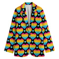 Rainbow LGBT Pride Heart Pattern Print Women's Blazer