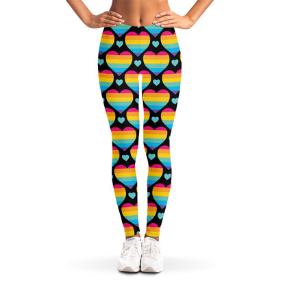 Rainbow LGBT Pride Heart Pattern Print Women's Leggings