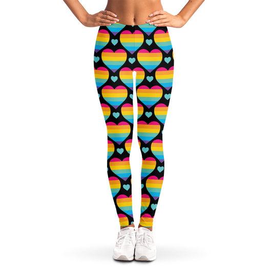 Rainbow LGBT Pride Heart Pattern Print Women's Leggings