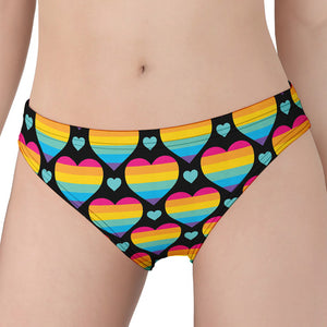 Rainbow LGBT Pride Heart Pattern Print Women's Panties