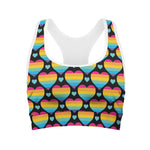 Rainbow LGBT Pride Heart Pattern Print Women's Sports Bra