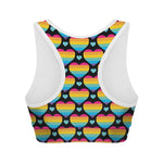 Rainbow LGBT Pride Heart Pattern Print Women's Sports Bra
