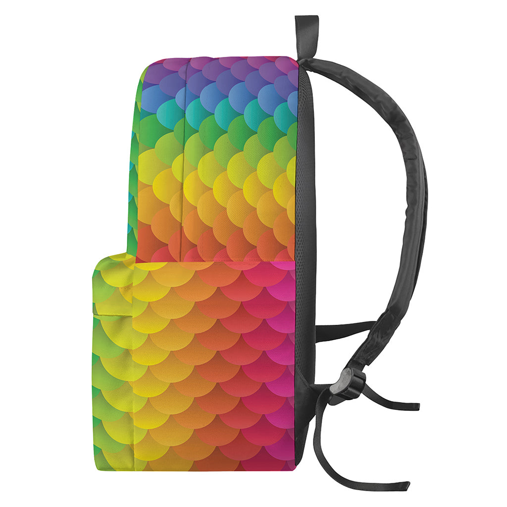 Rainbow Mermaid Scale Pattern Print Backpack