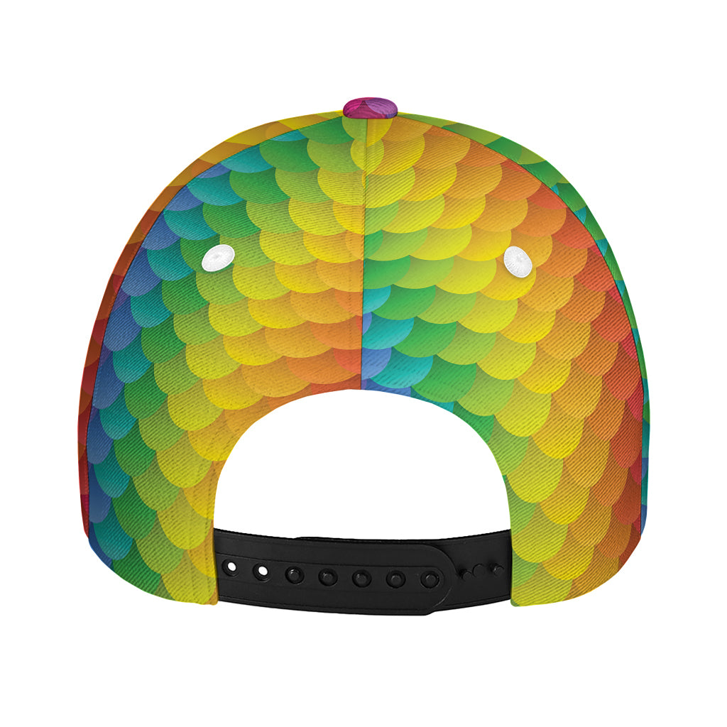 Rainbow Mermaid Scale Pattern Print Baseball Cap