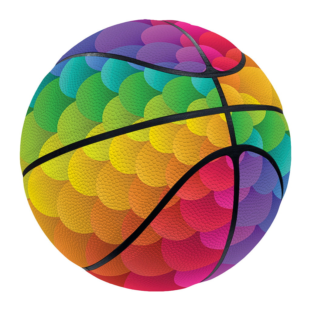Rainbow Mermaid Scale Pattern Print Basketball