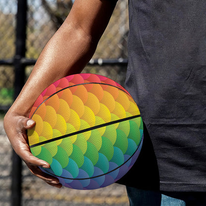 Rainbow Mermaid Scale Pattern Print Basketball