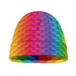Rainbow Mermaid Scale Pattern Print Beanie